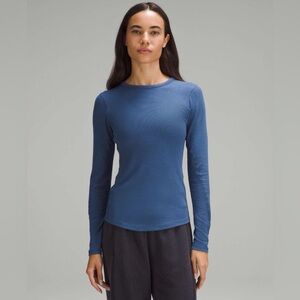 Lululemon Hold Tight Ribbed Long-Sleeve Crew Neck Shirt in Pitch Blue